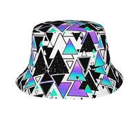 Beoek - Chapeau bob à motifs géométriques de différents triangles - Casquette de soleil à la mode - Casquette de pêcheur pliable pour l'extérieur - Pour femmes, hommes et adolescents - Casquette de