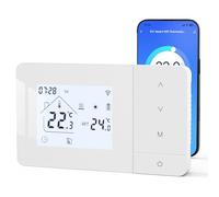 Beok Thermostat Chaudiere gaz à Pile,Thermostat Connecté WiFi,en saillie,3A | Programmation 7j indépendante, 2 Fils, Alim.USB ou piles, Commande vocale Via Alexa /Google, Compatible avec Tuya/Smart Life