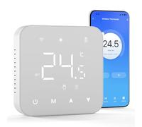 Beok Thermostat Connecté WiFi alimenté par Pile/USB,Thermostat Chaudiere Gaz 2 Fils,Thermostats d'ambiance Programmation Quotidienne,Murals,Compatible avec Tuya/Smart Life APP,Alexa