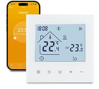Beok Thermostat Connecté WiFi,Thermostat pour Plancher Chauffant à Eau Thermostats d'ambiance Programmable Compatible Alexa, Google Home 3A,Blanc