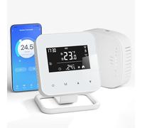 Beok Thermostat sans Fil programmable quotidiennement avec récepteur,Tuya Thermostat Connecté WiFi pour chaudière Compatible avec Alexa et Google Home Alimentation par Piles o USB