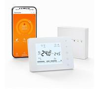 Beok Thermostat sans Fil RF avec récepteur pour chaudière,WiFi,Grand écran | 3A Thermostat programmable,Commande à distance via l'application (Tuya Smart), commande vocale avec Alexa ou Google
