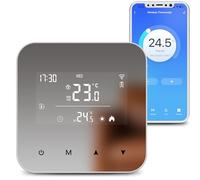 Beok Thermostat WiFi pour chaudières gaz et fioul,Thermostat Mural à 2 Fils,Programmation Quotidienne,Alimentation par Pile ou USB,Compatible avec Tuya Smart APP,Alexa
