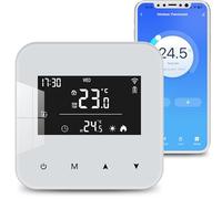 Beok Thermostat WiFi pour chaudières gaz et fioul,Thermostat Mural à 2 Fils,Programmation Quotidienne,Alimentation par Pile ou USB,Compatible avec Tuya Smart APP,Alexa
