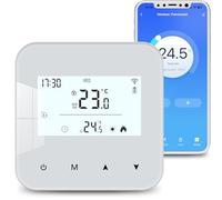 Beok Thermostat WiFi pour chaudières gaz et fioul,Thermostat Mural à 2 Fils,Programmation Quotidienne,Alimentation par Pile ou USB,Compatible avec Tuya Smart APP,Alexa