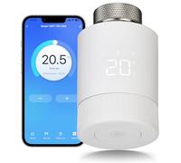 Beok Thermostatique Connectée et Intelligente, WiFi Vanne Thermostatique Radiateur,Tête Thermostat Programmable Tuya Thermostat Détection de Fenêtre,Compatible avec Alexa & Google Assistant