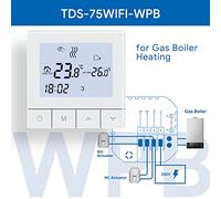 Beok thermostats Thermostat connecté chaudiere gaz Thermostat programmable Thermostat WiFi termostato Digital termostato WiFi Caldera gaz écran LCD pour Facilité de Contrôle, TDS75WIFI-WPB