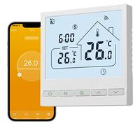 Beok Tuya Thermostat Intelligents pour Chauffage au Sol Électrique avec Sonde Externe,16A Thermostat Connecté WiFi,Commande Vocale/à Distance,Thermostats d'ambiance Compatible avec Alexa,Google Home