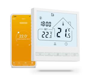 Beok Tuya Thermostat Intelligents pour Chauffage au Sol Électrique avec Sonde Externe,16A Thermostat Connecté WiFi,Commande Vocale/à Distance,Thermostats d'ambiance Compatible avec Alexa,Google Home