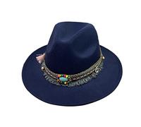 Beokeuioe Chapeau de cow-boy en cuir pour homme - Chapeau de cow-girl - Chapeau en feutre - Pour femme - Noir et marron - Chapeau d'extérieur en cuir avec mentonnière, A16., M