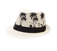 Beokeuioe Chapeau de plage d'été pour homme et femme - Chapeau de paille - Chapeau panama - Chapeaux hawaïens imprimés - Chapeau western - Chapeau de cowboy Fendt - Pour fête de mariage - Carnaval,