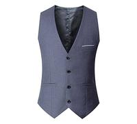 Beokeuioe Gilet Formel Affaires Homme Fatty Grande Taille Costume Smoking Robe Gilet Col en V Classique Gilet de Costume pour Hommes Sans Manches Gilet Homme 5XL Veste de Costume Blazer, gris, 3XL