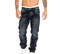 Beokeuioe Jean denim stretch en coton bleu noir confortable et facile d'entretien pour homme - Coupe droite - Stretch - Basic Washed, F1 gris, XL