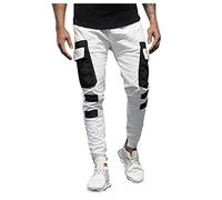 Beokeuioe Pantalon cargo pour homme - Pour l'extérieur, les loisirs - Pantalon de travail épais, long et décontracté - Pour la chasse, la randonnée, le camping, A blanc., M