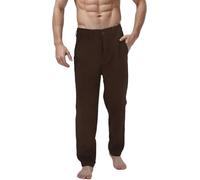 Beokeuioe Pantalon chino pour homme - Pantalon de costume stretch - En coton - Pour le travail - Décontracté - Avec coupe ajustée - Infroissable - Avec taille élastique, café, L