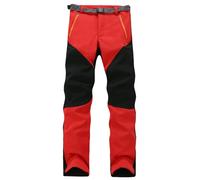 Beokeuioe Pantalon softshell pour homme - Imperméable - Coupe-vent - Chaud - Doublure chaude - Pantalon de ski - Pantalon de snowboard - Pantalon de trekking - Pantalon de travail d'hiver, rouge, XL