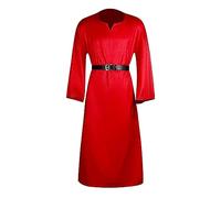 Beokeuioe Robe médiévale prêtre missionnaire tunique Cosplay Costume pour adulte Costume d'Halloween pour homme Thobe médiévale à manches longues Caftan Cape de moine Robe de théâtre Vêtements, rouge,