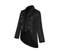 Beokeuioe Vestes de frack rétro, steampunk, pour homme, style gothique, médiéval, pour Halloween, vampire, cosplay, costume victorien, style palais victorien, smoking, vêtements de théâtre, A noir 4,