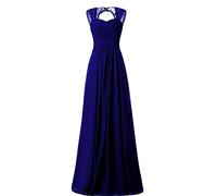 Beonddress Robe de demoiselle d'honneur en mousseline de soie Robe de soirée longue Robe de mariée Cocktail Party, bleu roi, 42
