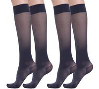 BeOnTop Bas De Contention Femme 70 Den 2pz - Chaussettes De Contention Femme Graduée, Chaussettes Hautes Femme 17-18 Mmhg, Mi Bas Femme Comfort Support Line - Made In Italy