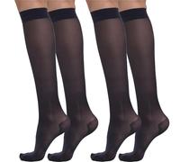 BeOnTop Bas De Contention Femme 70 Den 2pz - Chaussettes De Contention Femme Graduée, Chaussettes Hautes Femme 17-18 Mmhg, Mi Bas Femme Comfort Support Line - Made In Italy