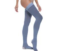BEONTOP by Gambetti Chaussettes Anti Thrombose Femme Homme Compression 18-23 mmHg - Bas De Contention Femme Homme - Made In Italy - Bleu - Unisexe - L