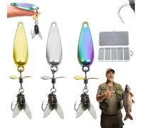 Beooshop Metal Propeller Fishing Lure - Scomeri/Roumant 3D Sequined Spinner Bait with High-Speed Rotating Blades for Bass, Trout, Realistic Flash & Vibration Attractor, Tangle-Free Design (5.5G, 3)