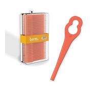 BEOS 100 x Lames pour Coupe-Herbes Einhell, Bosch, CMI - Lames en Plastique compatibles avec Les Coupe-Herbes Einhell GE-CT 18 LI, GE-CT 18 LI Kit, Bosch ART26 Accutrim, CMI C-ART-10, 8/17