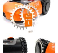 BEOS® 2 x Crampons en Acier Inoxydable de qualité supérieure pour Worx Landroid L & Vision + 12 x vis - Amélioration de la Traction pour Tondeuse Robot - Taille des Roues 225 mm