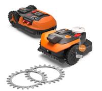 BEOS 2X Crampons en Acier Inoxydable - WORX Landroid L|Vision|Vision Cloud | 12x vis en acier inoxydable - Amélioration de la traction pour tondeuse robot - Taille des roues 225 mm