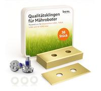 BEOS® 36 x Lames de Rechange Premium Titan + vis avec sécurité - Lames compatibles avec Mammotion LUBA, LUBA 2, YUKA, LUBA Mini & YUKA Mini, Conception améliorée de la vis pour Mammotion