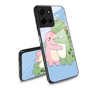 BEOTIWAD Coque de protection antidérapante pour Motorola Moto G Play 5G 2025/Moto G Power 5G 2025 en verre trempé avec rainure de coupe et motif mignon petit dinosaure