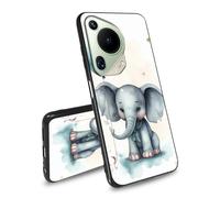 BEOTIWAD Coque de protection en TPU ultra fine et souple pour Huawei Pura 70 Ultra 2024 Motif éléphants et ballons Noir 6,8"