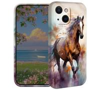 BEOTIWAD Coque de protection intégrale en polycarbonate rigide pour iPhone 14 Plus 6,7" Motif cheval