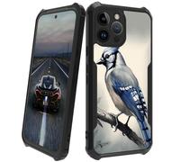 BEOTIWAD Coque de protection Jay Bird bleu pour iPhone 15 Pro 6,1", dos en acrylique rigide et pare-chocs en TPU souple, fine et résistante aux chocs pour iPhone 15 Pro