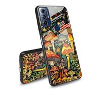 BEOTIWAD Coque de protection pour Motorola Moto G Power 2022 - Motif jardin champignon - Coque arrière en verre trempé - Coque latérale en TPU souple - Rainure de coupe antidérapante