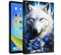 BEOTIWAD Coque de tablette en TPU noir pour Samsung Galaxy Tab A 8.4 modèle 2020 SM-T307, coque arrière fine en TPU antichoc pour Galaxy Tab A 8.4 2020 SM-T307, loup rose bleu