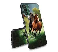 BEOTIWAD Coque de téléphone pour Nokia XR21 5G, ultra fine, souple, en TPU, résistante aux chocs, légère - Motif cheval de course