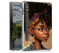 BEOTIWAD Coque noire afro-américaine transparente pour Samsung Galaxy Tab S9 Plus 12,4 pouces modèle 2023 (SM-X810/X816B/X818U), coque arrière transparente en TPU antichoc pour Samsung Tab S9 Plus