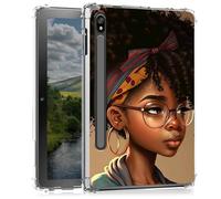 BEOTIWAD Coque noire afro-américaine transparente pour tablette Samsung Galaxy Tab S8 Plus 2022/S7 FE 2021/S7 Plus 2020 12,4 pouces, coque arrière transparente en TPU résistant aux chocs
