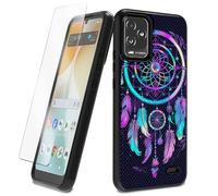 BEOTIWAD Coque pour Blu View 5 Pro avec Protection d'écran en Verre Trempé Rainbow Dream Catcher Thème Hybride Double Couche Robuste Antichoc Protection Cover pour Blu View 5 Pro