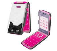 BEOTIWAD Coque pour HMD Barbie TA-1681 avec Protection d'écran en Verre Trempé Chat Noir Hybride Double Couche Heavy Duty Antichoc Protection Cover pour HMD Barbie