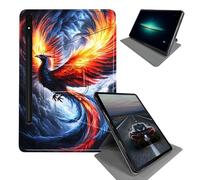 BEOTIWAD Coque pour Samsung Galaxy Tab S9 Plus/X810/X816B/X818U/S9 FE Plus 12,5"/S10 Plus -Support rotatif à 360° avec mise en veille/réveil automatique, Phoenix
