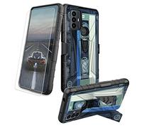 BEOTIWAD Coque pour TCL 30 SE 6,5", robuste et résistante aux chocs avec béquille et protection d'écran en verre trempé pour TCL 30 SE, cassette rétro