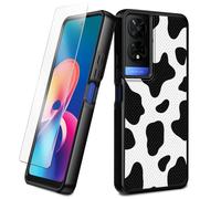 BEOTIWAD Coque pour TCL 50 XE 5G avec protection d'écran en verre trempé imprimé vache hybride double couche robuste antichoc pour TCL 50XE 5G