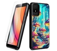 BEOTIWAD Coque pour TCL K11 T432W avec protection d'écran en verre trempé thème champignon coloré hybride double couche robuste antichoc coque de protection pour TCL K11