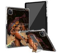 BEOTIWAD Coque transparente noire pour iPad Pro 12,9 (6e/5e/4e/3e génération, 2022/2021/2020/2018) avec béquille et porte-crayon, coque arrière transparente en TPU résistant aux chocs