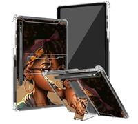 BEOTIWAD Coque transparente noire pour Samsung Galaxy Tab S9 FE 10,9" 2023(X510/X516/X518) avec béquille et porte-crayon - Coque arrière transparente en TPU résistant aux chocs