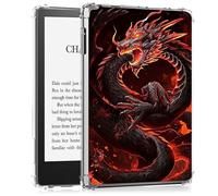 BEOTIWAD Coque transparente pour Kindle 10{^>e<^} génération 2019 et Kindle Signature Edition 6" - Coque arrière fine en TPU résistant aux chocs - Dragon rouge