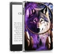 BEOTIWAD Coque transparente pour Kindle 10e génération version 2018 et Kindle Signature Edition 6", coque arrière fine en TPU résistant aux chocs, attrape-rêves loups